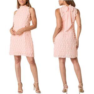 Isabel & Nina Honeymoon Vacation 3D Floral Chiffon Midi Dress Blush Pink NWT